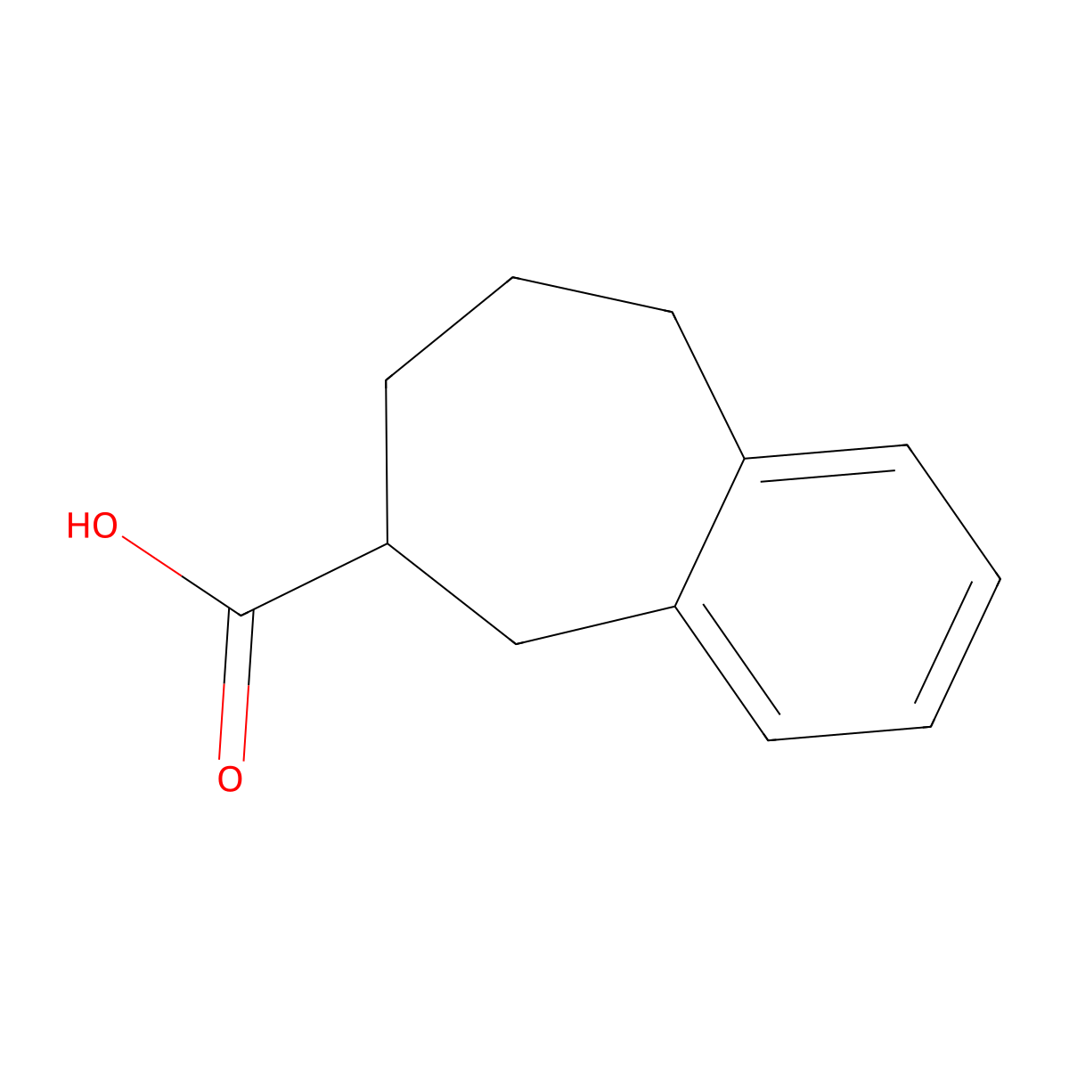 6,7,8,9-tetrahydro-5H-benzo(7)annulene-6-carboxylic acid molecular structure, CAS 105640-02-6