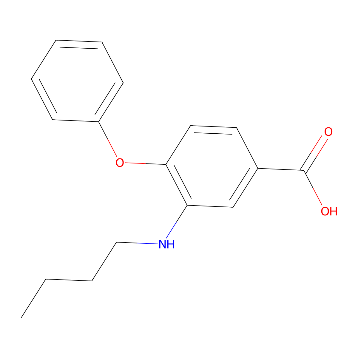 3-(Butylamino)-4-phenoxybenzoic acid molecular structure, CAS 105641-65-4