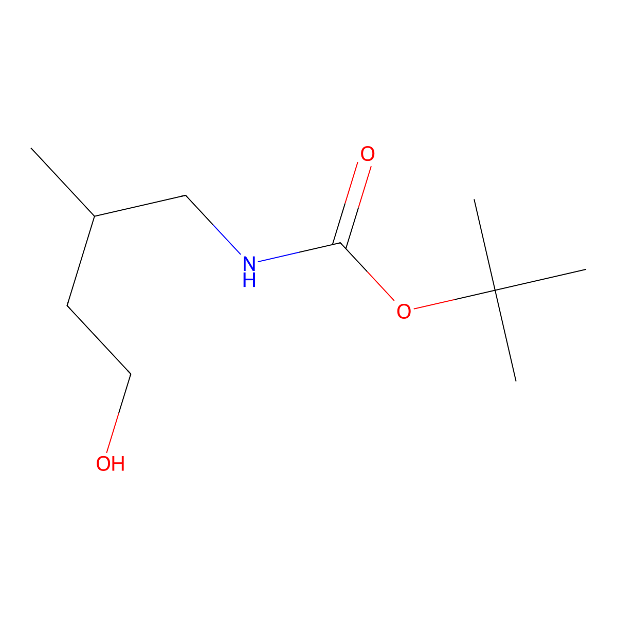 1,1-Dimethylethyl N-(4-hydroxy-2-methylbutyl)carbamate molecular structure, CAS 1056441-73-6