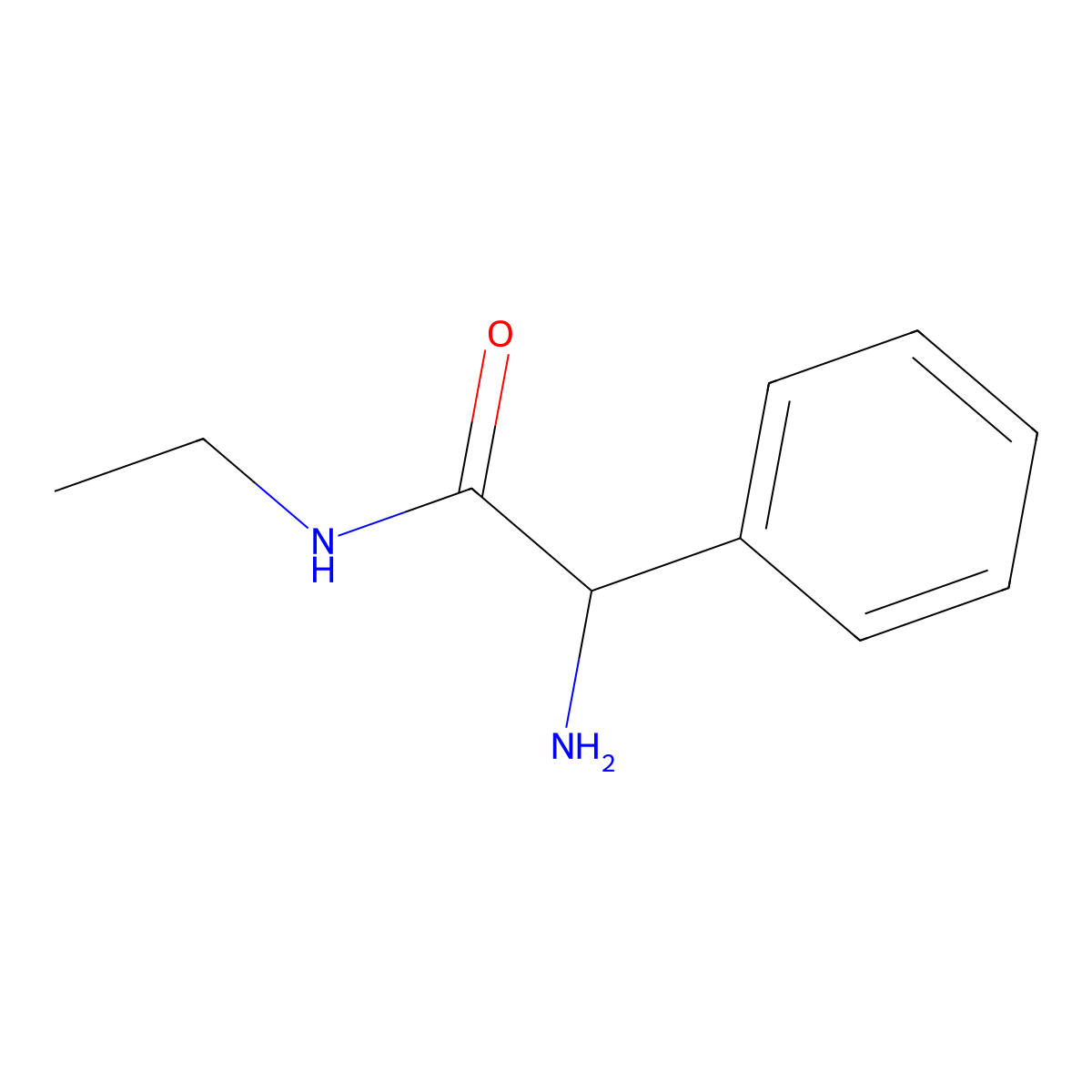 2-Amino-N-ethyl-2-phenylacetamide molecular structure, CAS 1056448-94-2
