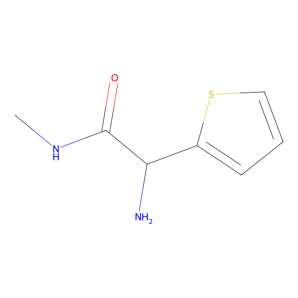2-amino-N-methyl-2-(thiophen-2-yl)acetamide molecular structure, CAS 1056449-12-7