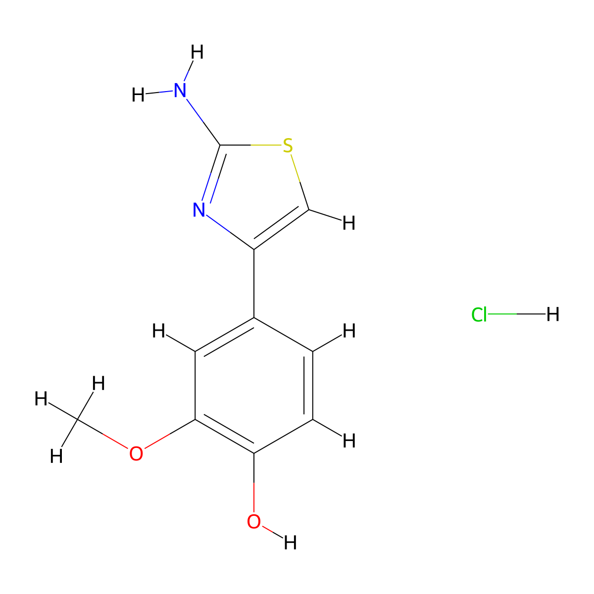 4-(2-Amino-1,3-thiazol-4-YL)-2-methoxyphenol hydrochloride molecular structure, CAS 1056451-14-9