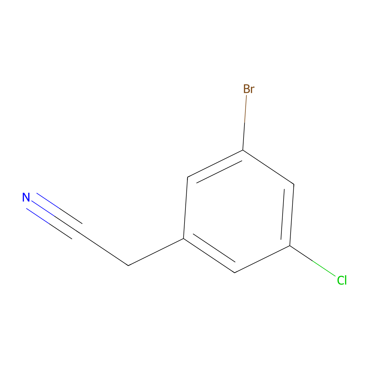 2-(3-Bromo-5-chlorophenyl)acetonitrile molecular structure, CAS 1056454-88-6