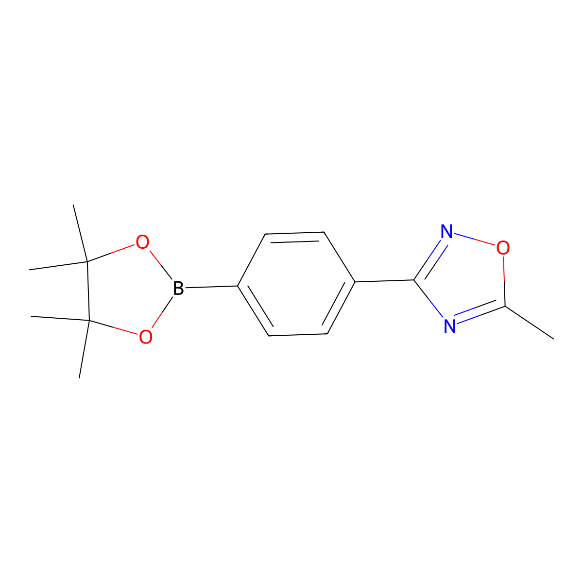 5-Methyl-3-[4-(4,4,5,5-tetramethyl-1,3,2-dioxaborolan-2-yl)phenyl]-1,2,4-oxadiazole molecular structure, CAS 1056456-23-5