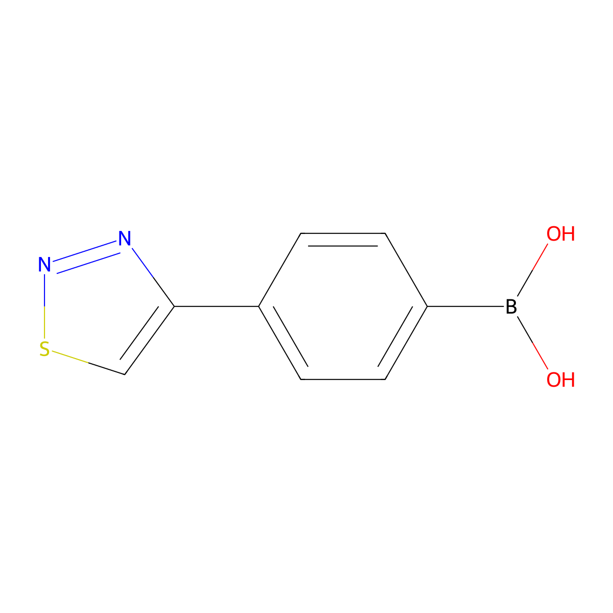 [4-(1,2,3-Thiadiazol-4-yl)phenyl]boronic acid molecular structure, CAS 1056456-36-0