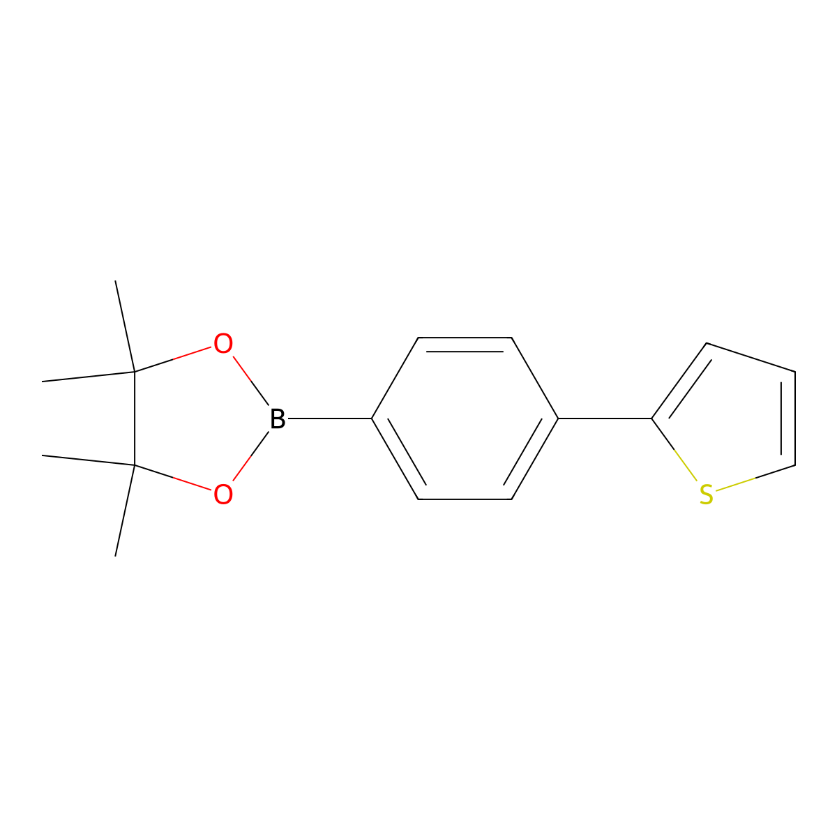 4,4,5,5-Tetramethyl-2-(4-(thiophen-2-yl)phenyl)-1,3,2-dioxaborolane molecular structure, CAS 1056474-34-0
