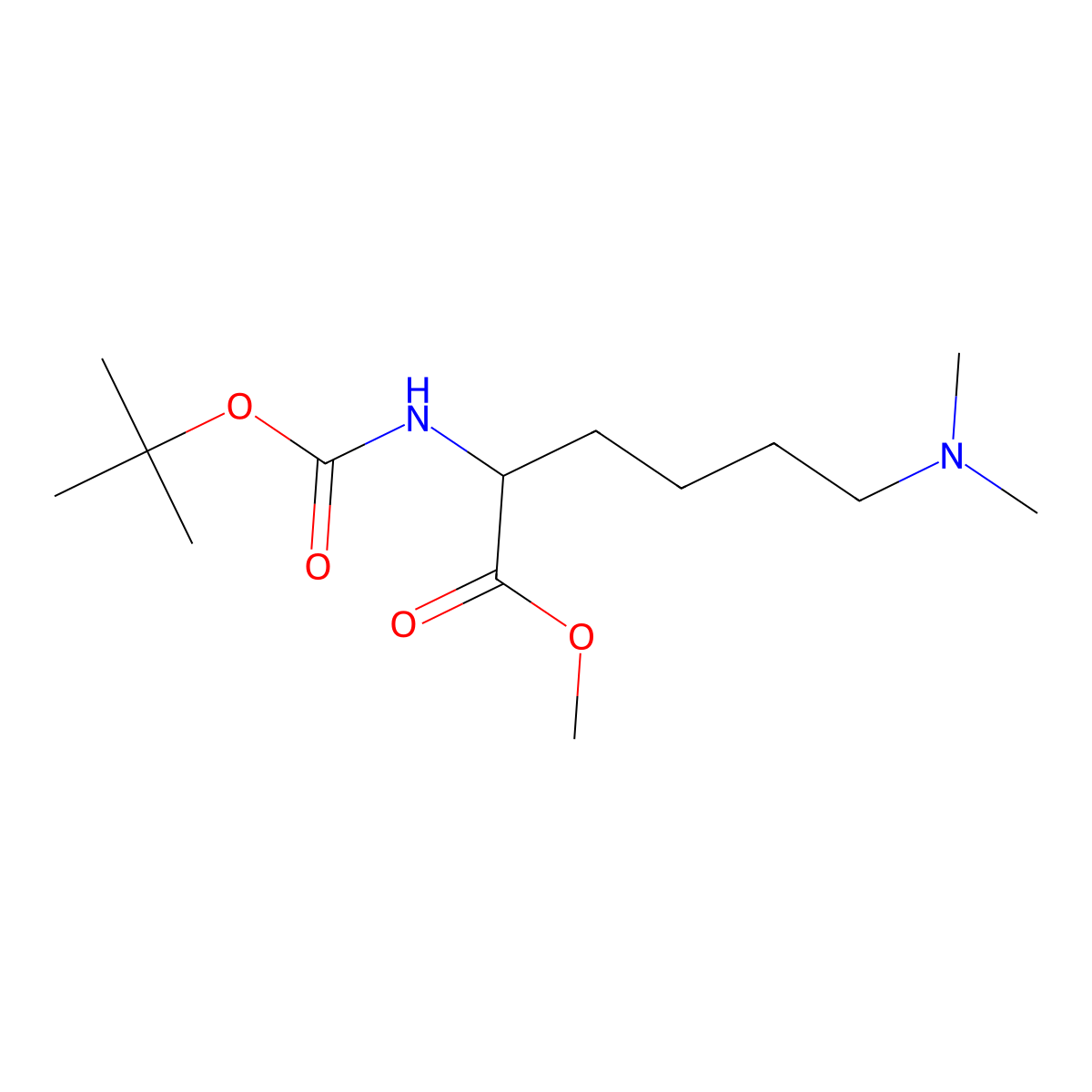 methyl (2S)-2-{[(tert-butoxy)carbonyl]amino}-6-(dimethylamino)hexanoate molecular structure, CAS 1056481-30-1