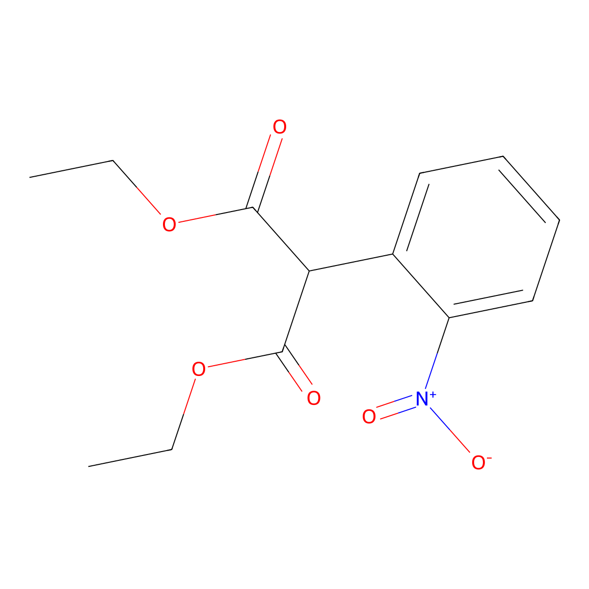 Propanedioic acid, 2-(2-nitrophenyl)-, 1,3-diethyl ester molecular structure, CAS 10565-14-7