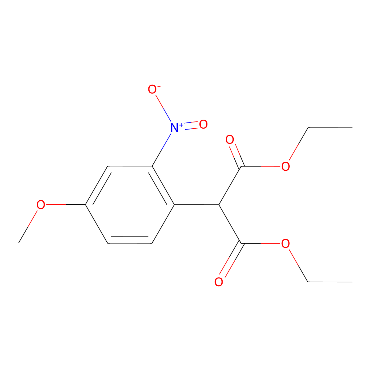 Diethyl (4-methoxy-2-nitrophenyl)malonate molecular structure, CAS 10565-15-8