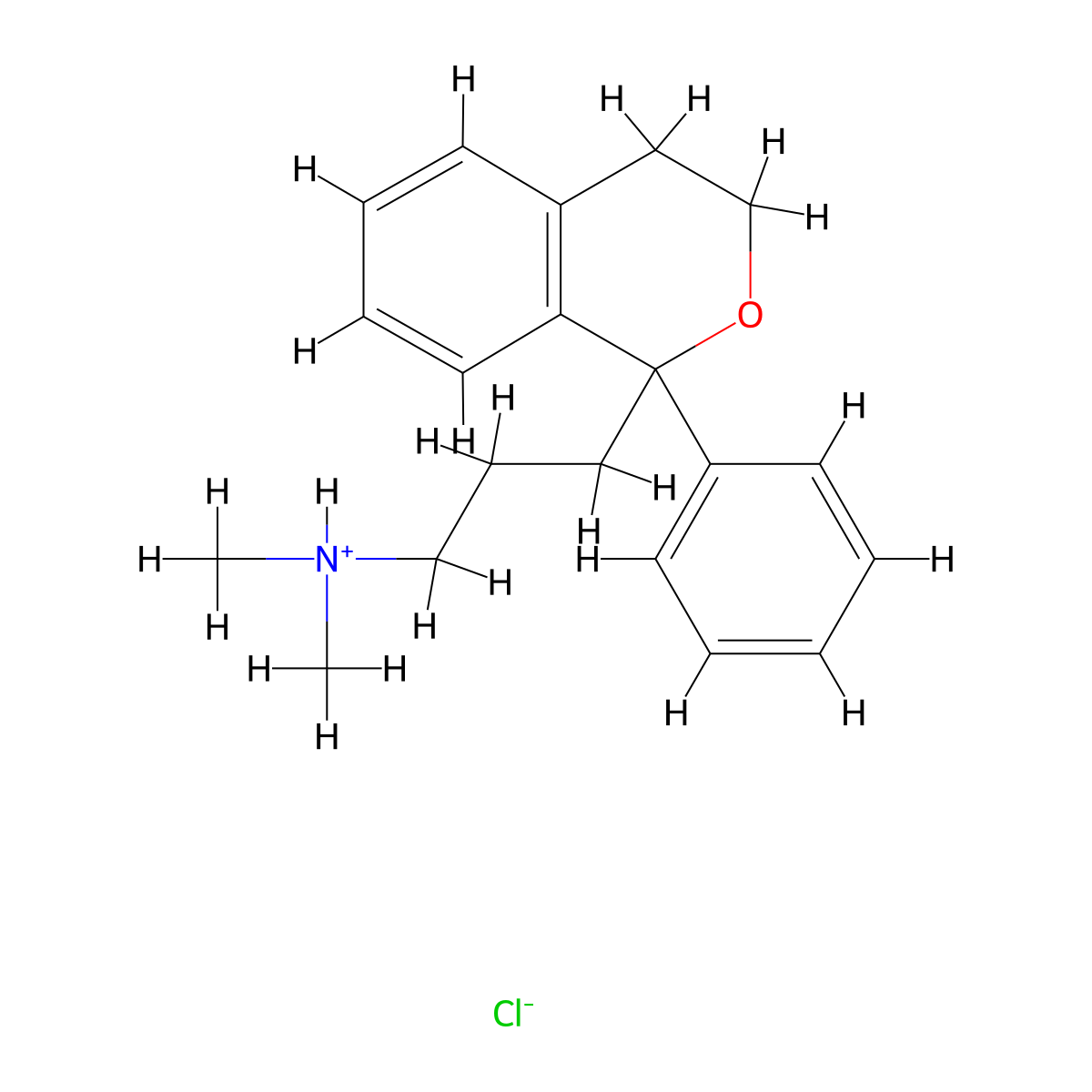 1-Isochromanpropylamine, N,N-dimethyl-1-phenyl-, hydrochloride molecular structure, CAS 10565-82-9