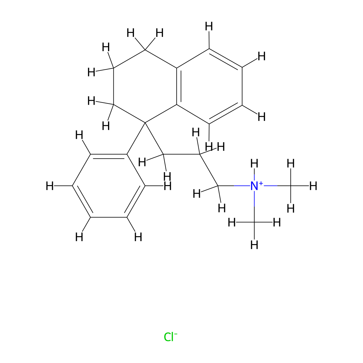 N,N-Dimethyl-3-(1-phenyl-1,2,3,4-tetrahydronaphthalen-1-yl)propan-1-amine--hydrogen chloride (1/1) molecular structure, CAS 10565-84-1