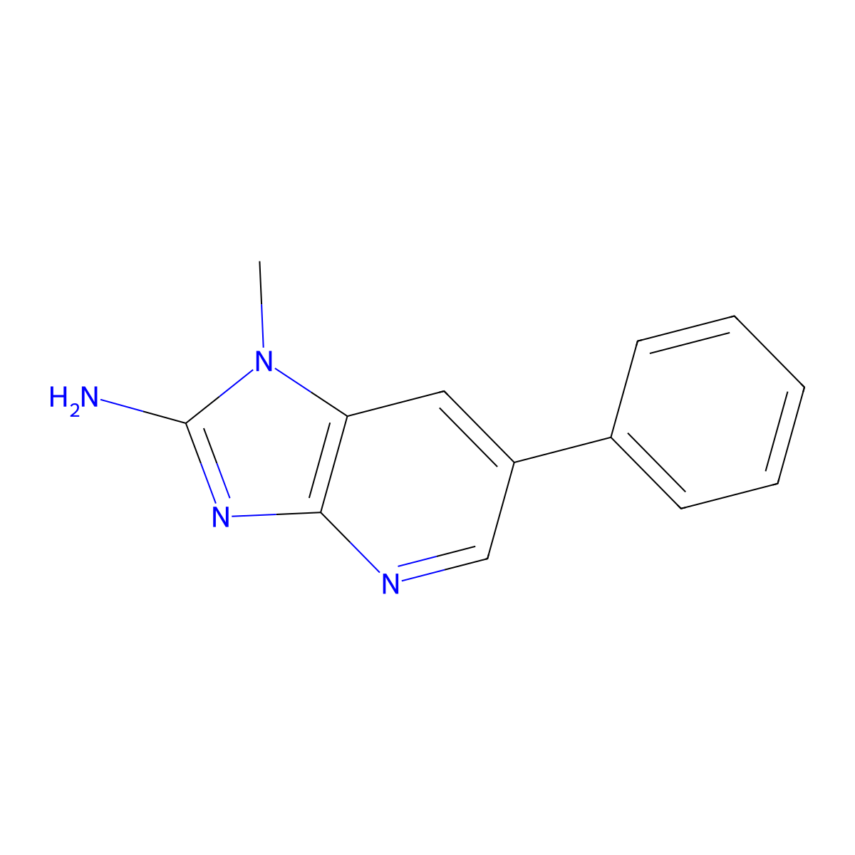 2-Amino-1-Methyl-6-Phenylimidazo(4,5-b)Pyridine molecular structure, CAS 105650-23-5