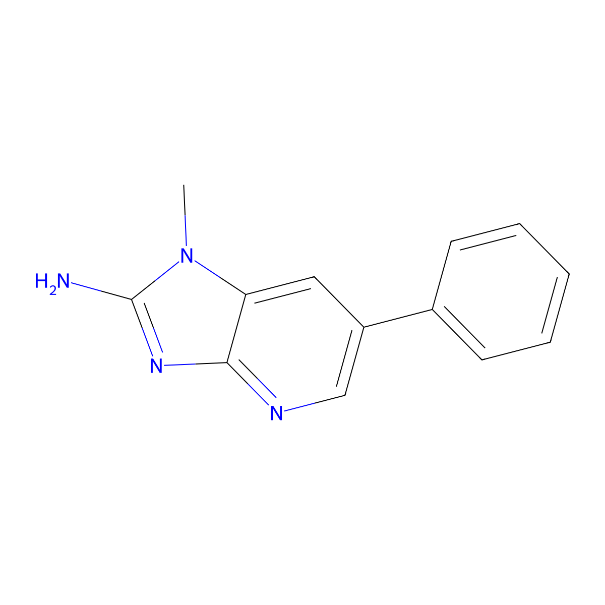 2-Amino-1-Methyl-6-Phenylimidazo(4,5-b)Pyridine molecular structure, CAS 105650-23-5