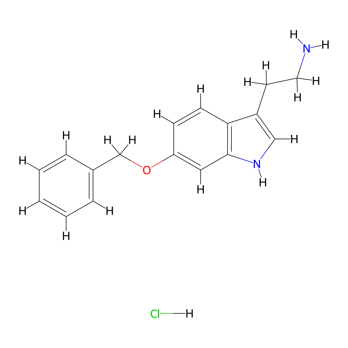 2-[6-(benzyloxy)-1H-indol-3-yl]ethan-1-amine hydrochloride molecular structure, CAS 105650-26-8