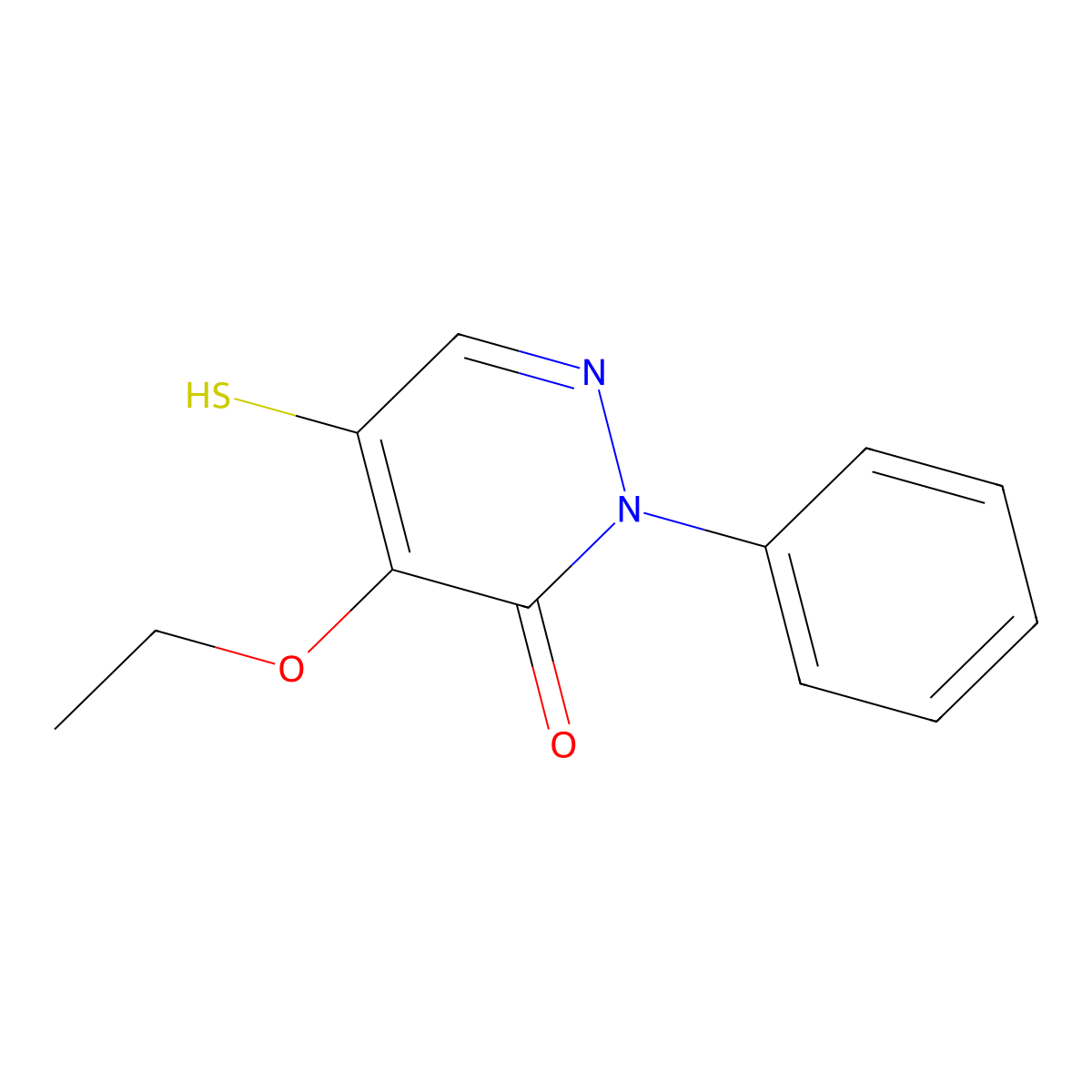 4-Ethoxy-2-phenyl-5-sulfanyl-2,3-dihydropyridazin-3-one molecular structure, CAS 105651-77-2