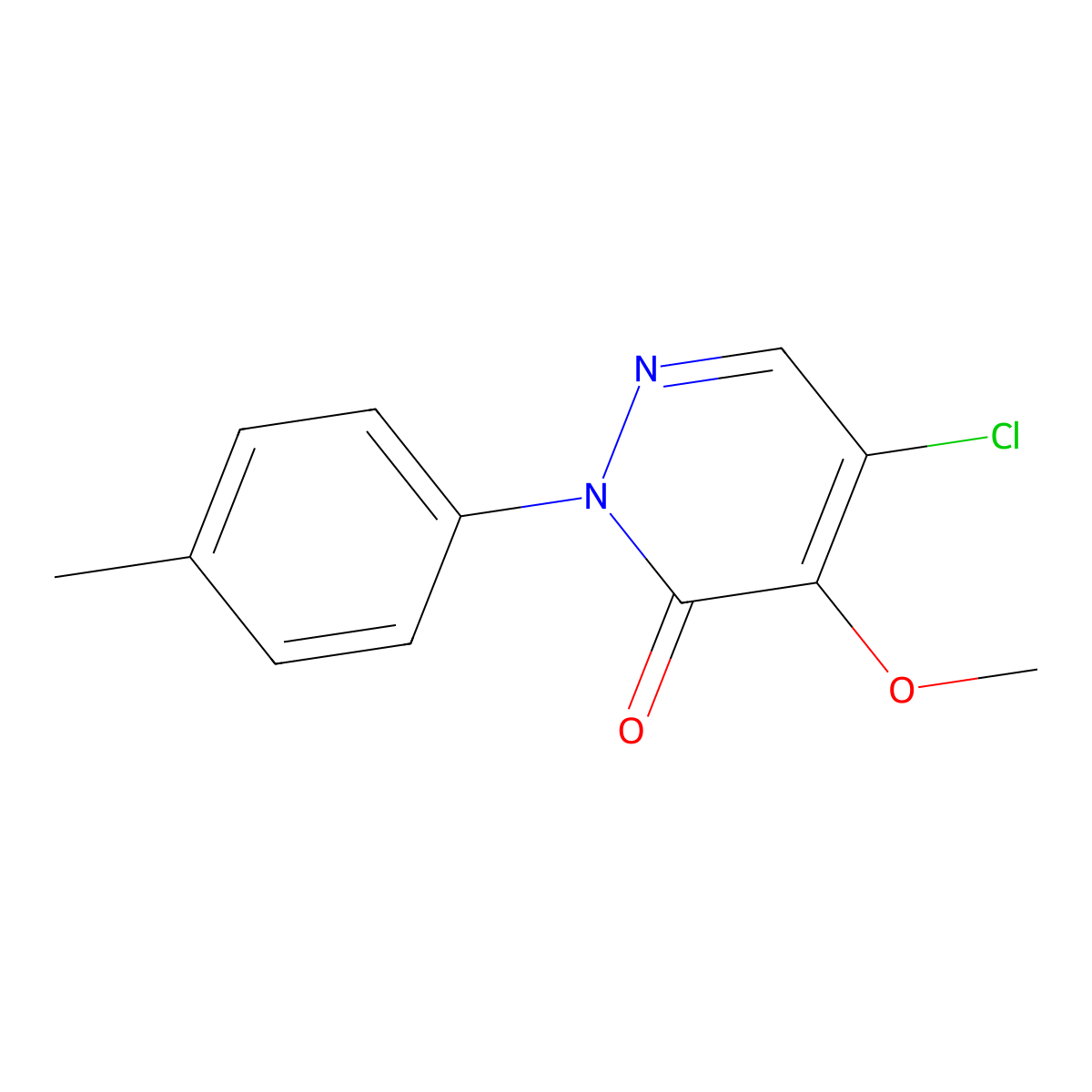 5-chloro-4-methoxy-2-(4-methylphenyl)-3(2H)-pyridazinone molecular structure, CAS 105651-85-2