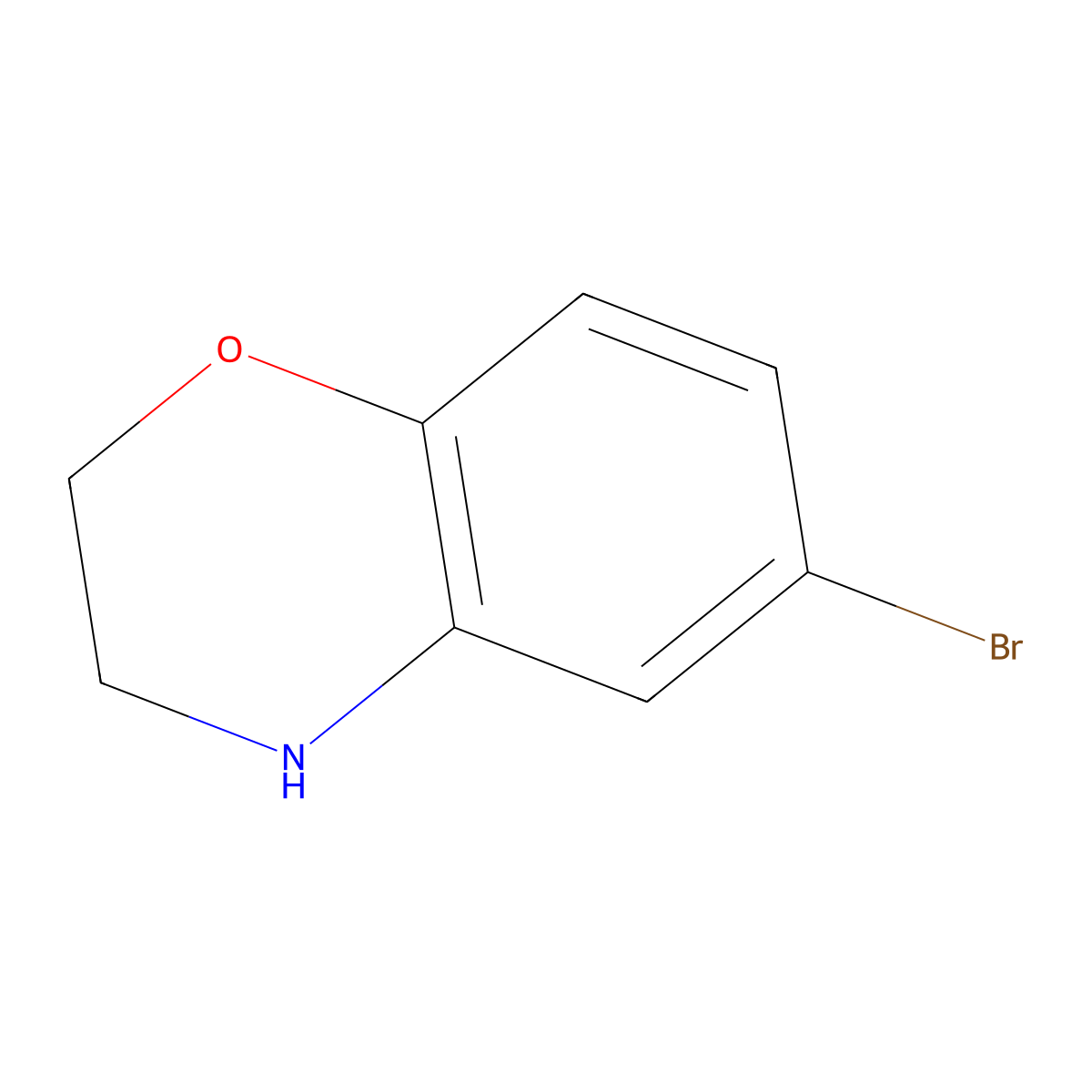 6-Bromo-3,4-dihydro-2H-benzo[b][1,4]oxazine molecular structure, CAS 105655-01-4