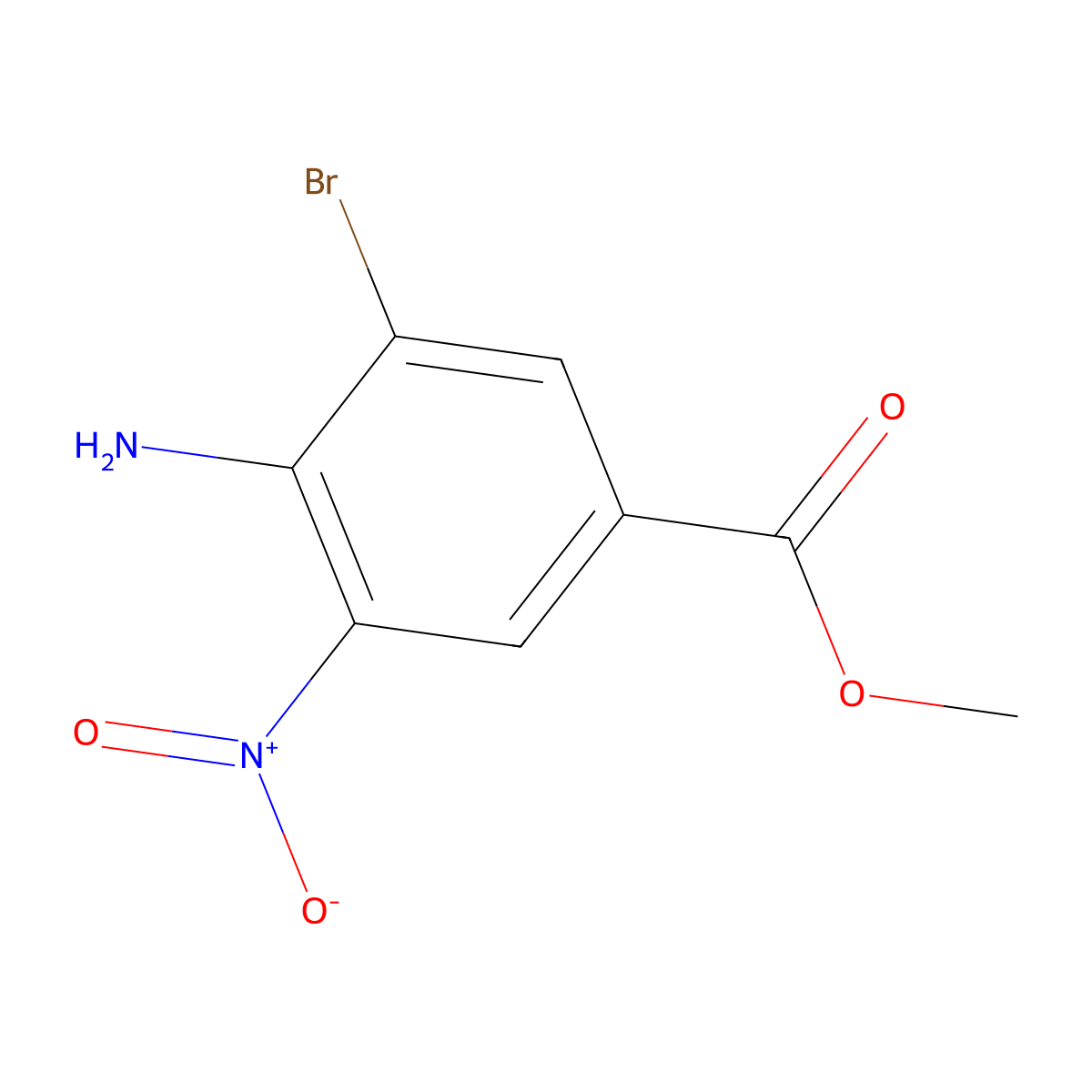Methyl 4-amino-3-bromo-5-nitrobenzoate molecular structure, CAS 105655-17-2