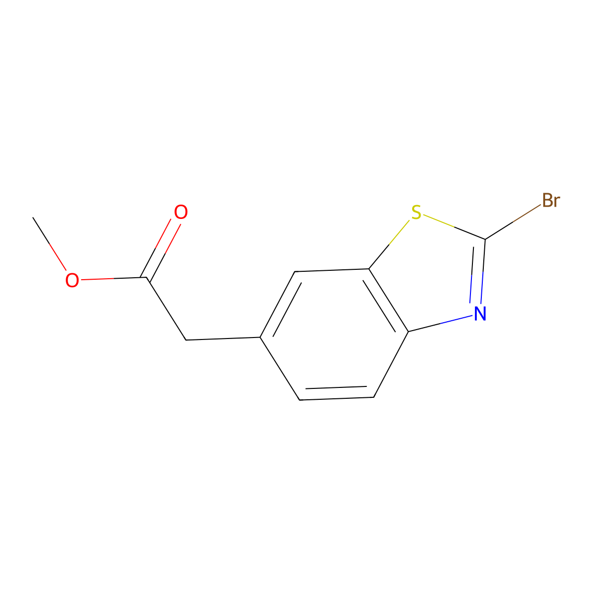 Methyl 2-(2-bromobenzo[d]thiazol-6-yl)acetate molecular structure, CAS 1056557-90-4