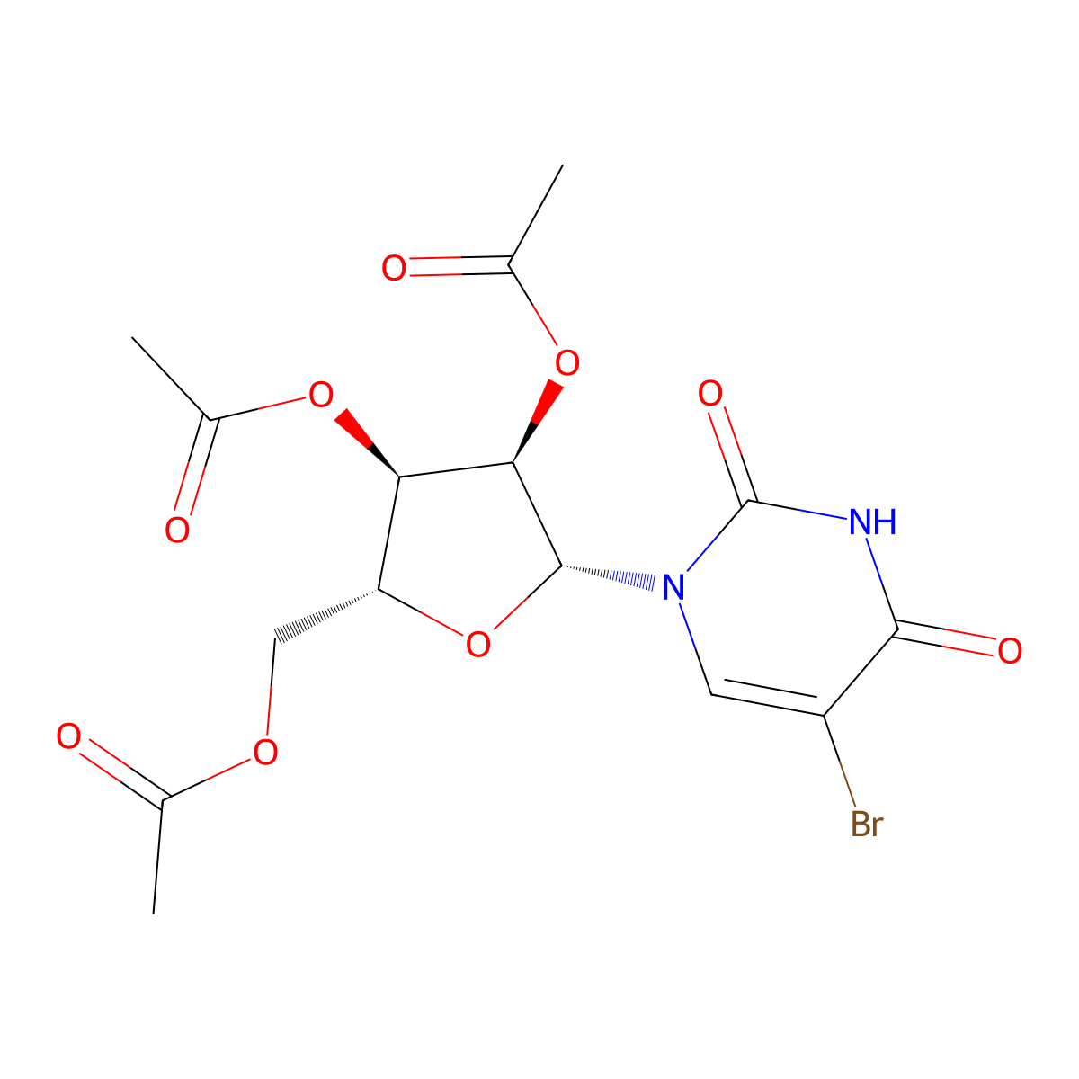 5-Bromo-2',3',5'-tri-O-acetyluridine molecular structure, CAS 105659-32-3