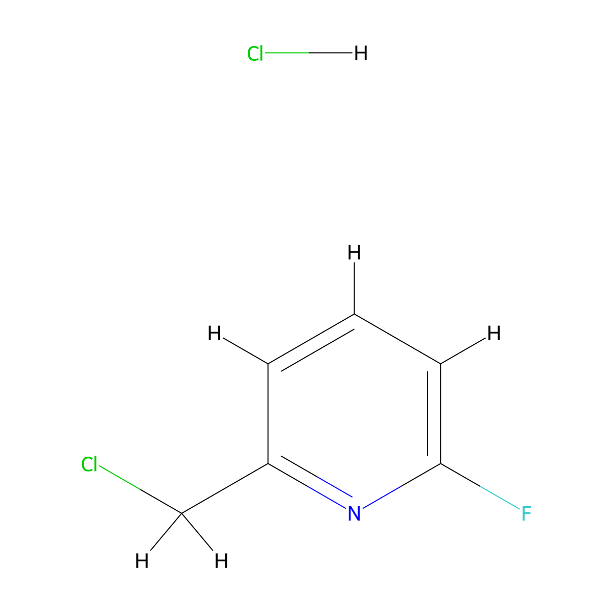 2-(Chloromethyl)-6-fluoropyridine hydrochloride molecular structure, CAS 1056598-94-7