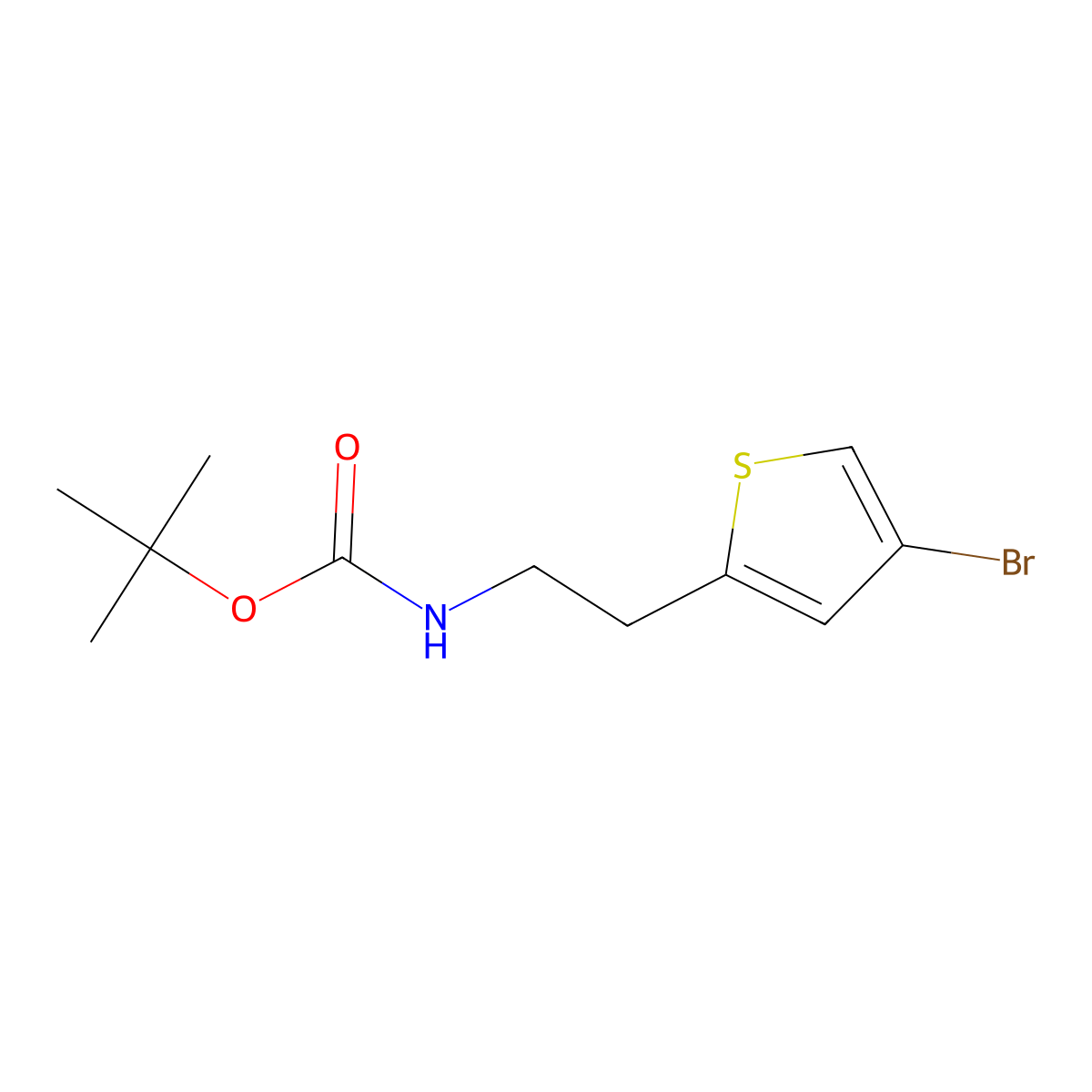 tert-butyl N-[2-(4-bromothiophen-2-yl)ethyl]carbamate molecular structure, CAS 1056615-18-9