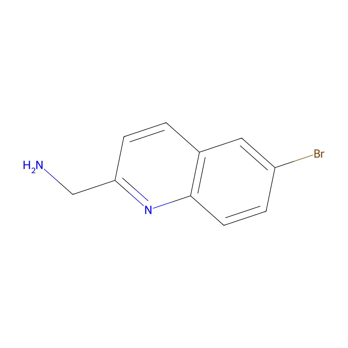 (6-Bromoquinolin-2-YL)methanamine molecular structure, CAS 1056615-74-7