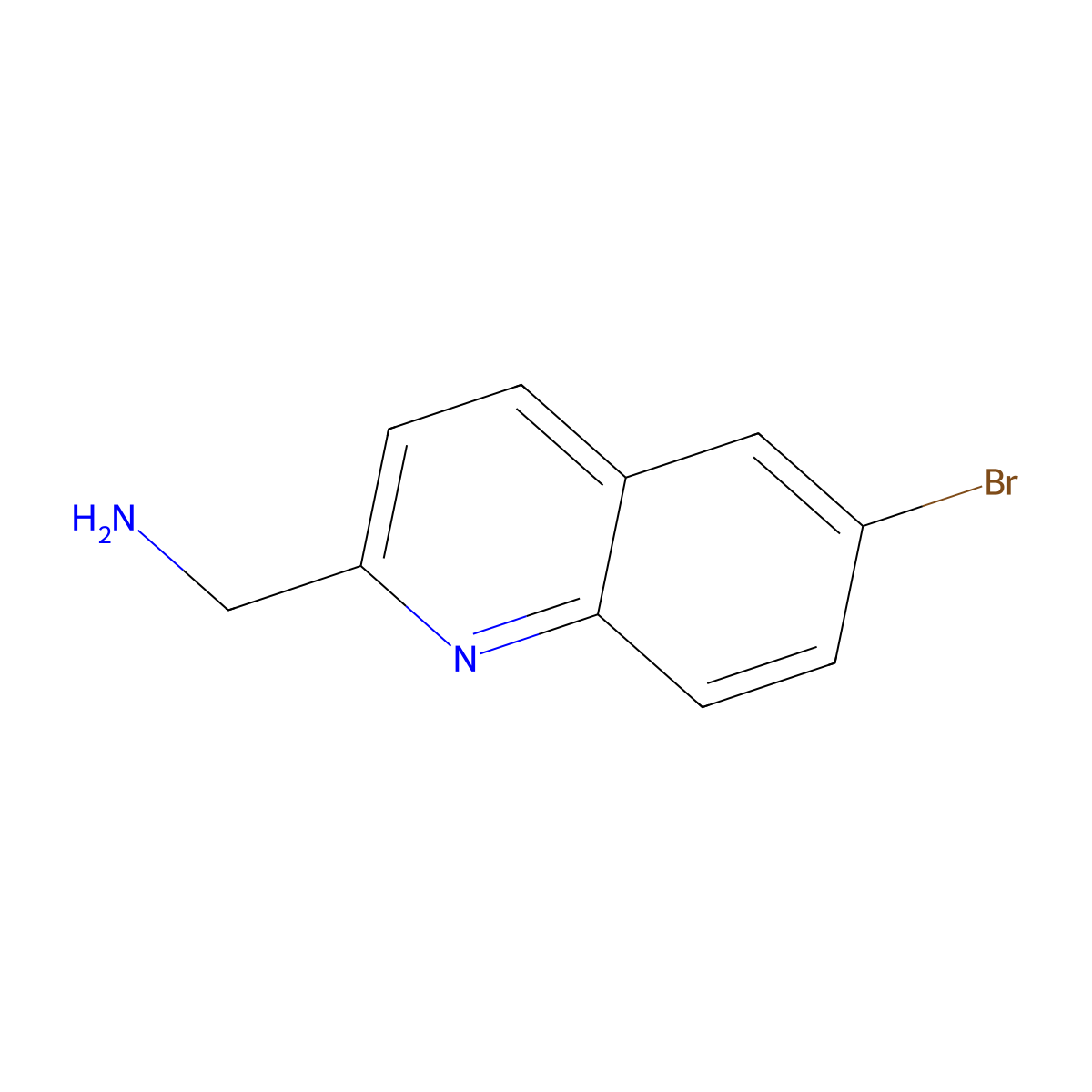 (6-Bromoquinolin-2-YL)methanamine molecular structure, CAS 1056615-74-7