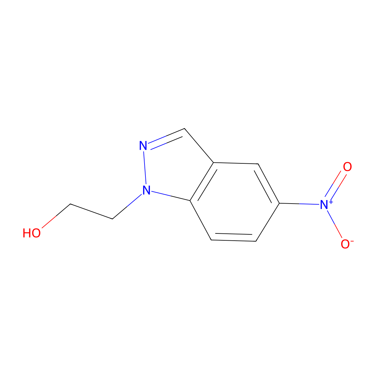 2-(5-nitro-1H-indazol-1-yl)ethanol molecular structure, CAS 1056619-14-7