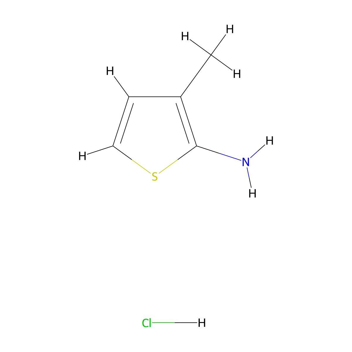 3-Methylthiophen-2-amine hydrochloride molecular structure, CAS 1056619-56-7
