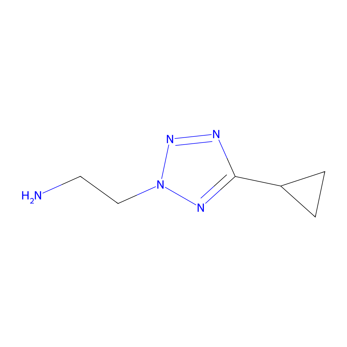 2-(5-Cyclopropyl-tetrazol-2-yl)-ethylamine molecular structure, CAS 1056623-36-9