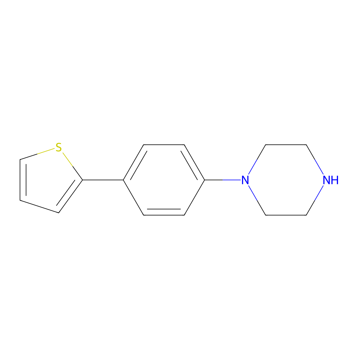 1-(4-(Thiophen-2-yl)phenyl)piperazine molecular structure, CAS 1056623-87-0