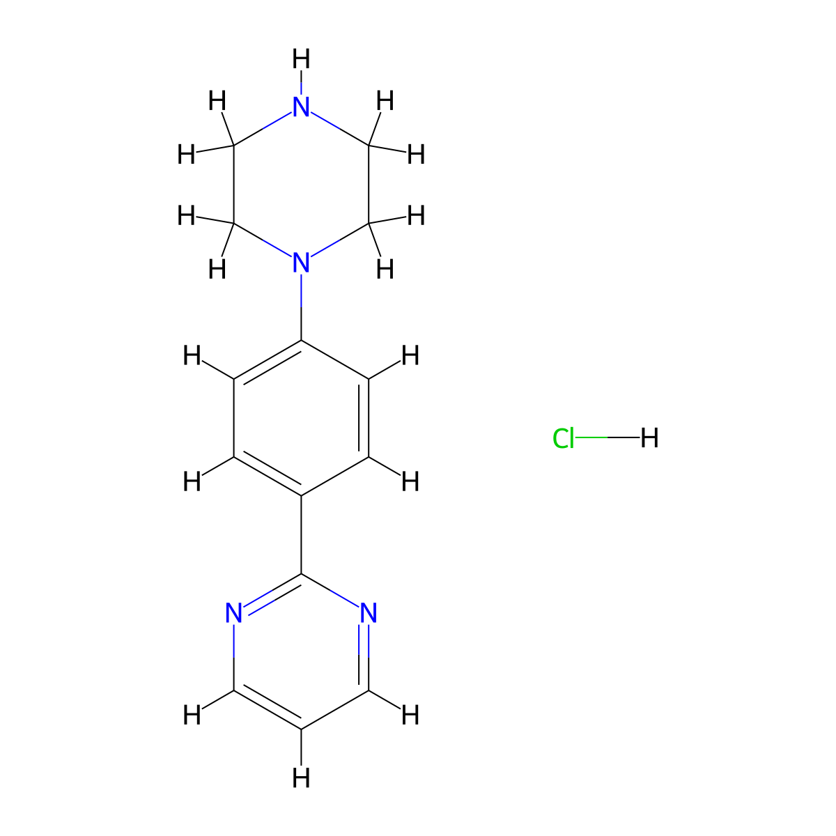 2-(4-(Piperazin-1-YL)phenyl)pyrimidine hydrochloride molecular structure, CAS 1056624-11-3