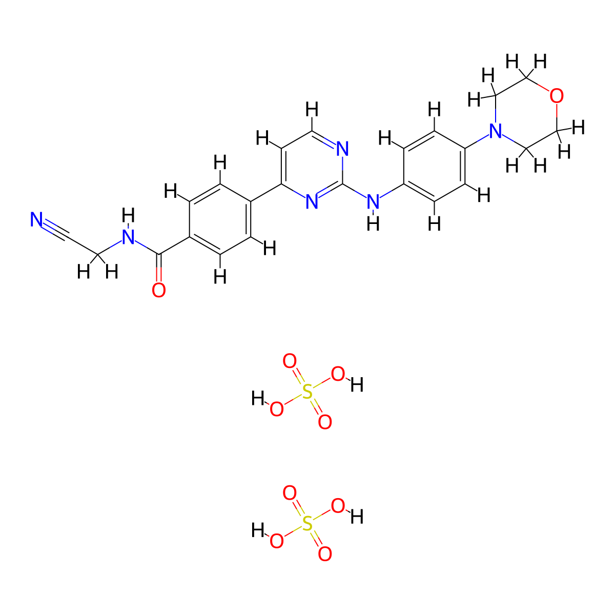 Momelotinib sulfate molecular structure, CAS 1056636-06-6