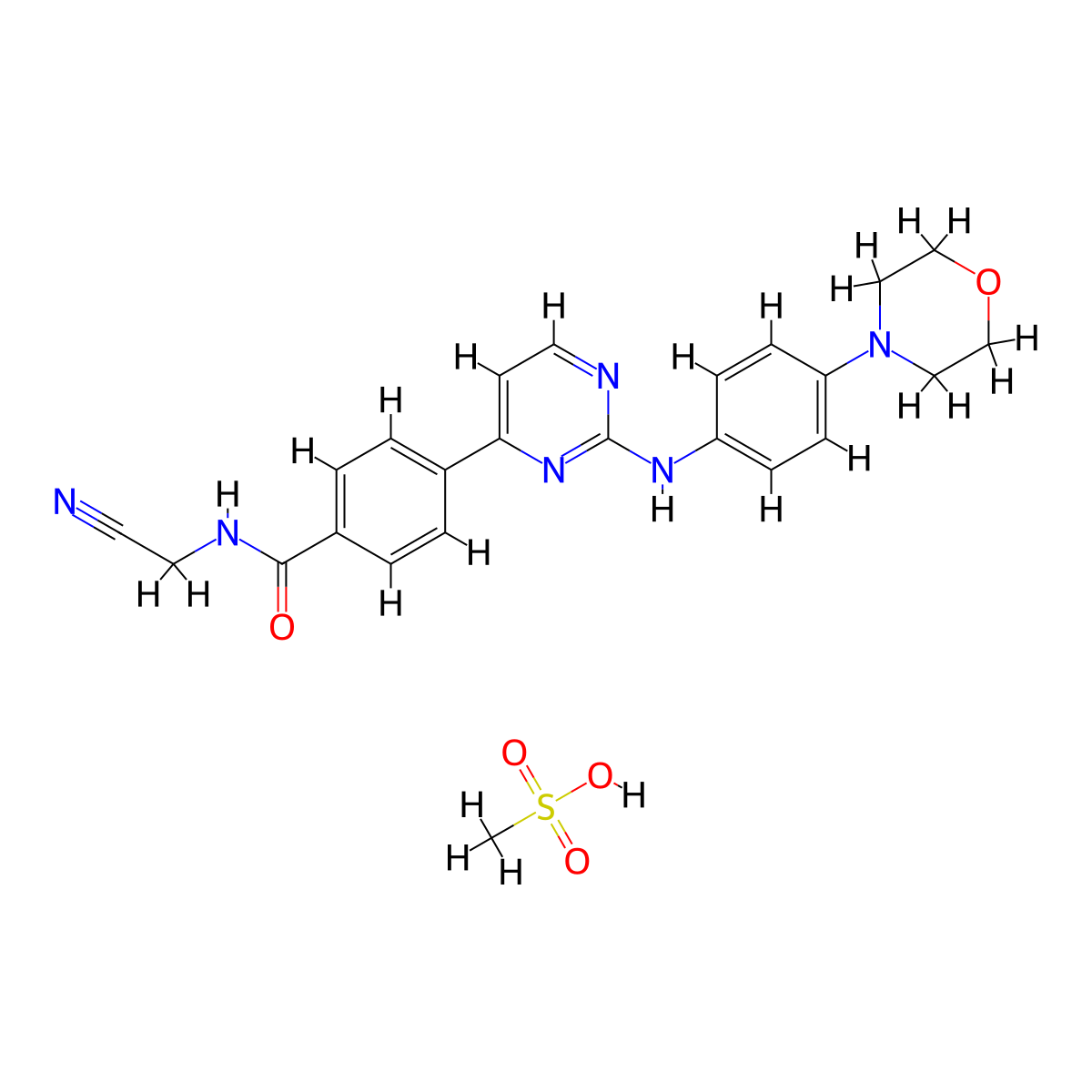 momelotinib Mesylate molecular structure, CAS 1056636-07-7