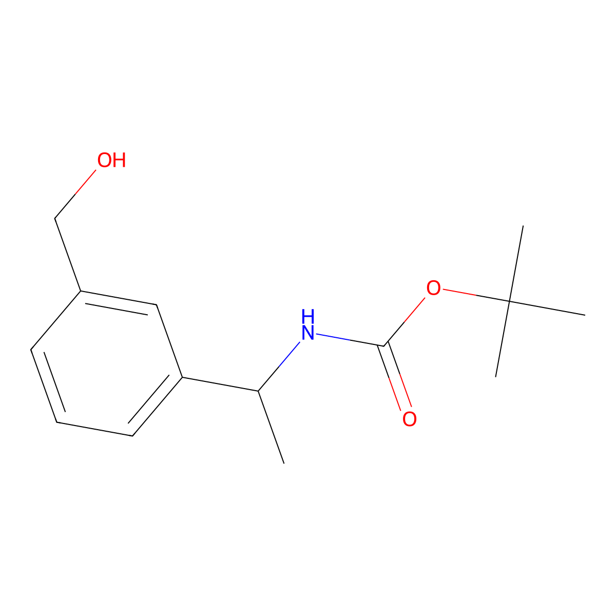 tert-butyl N-[1-[3-(hydroxymethyl)phenyl]ethyl]carbamate molecular structure, CAS 1056675-39-8
