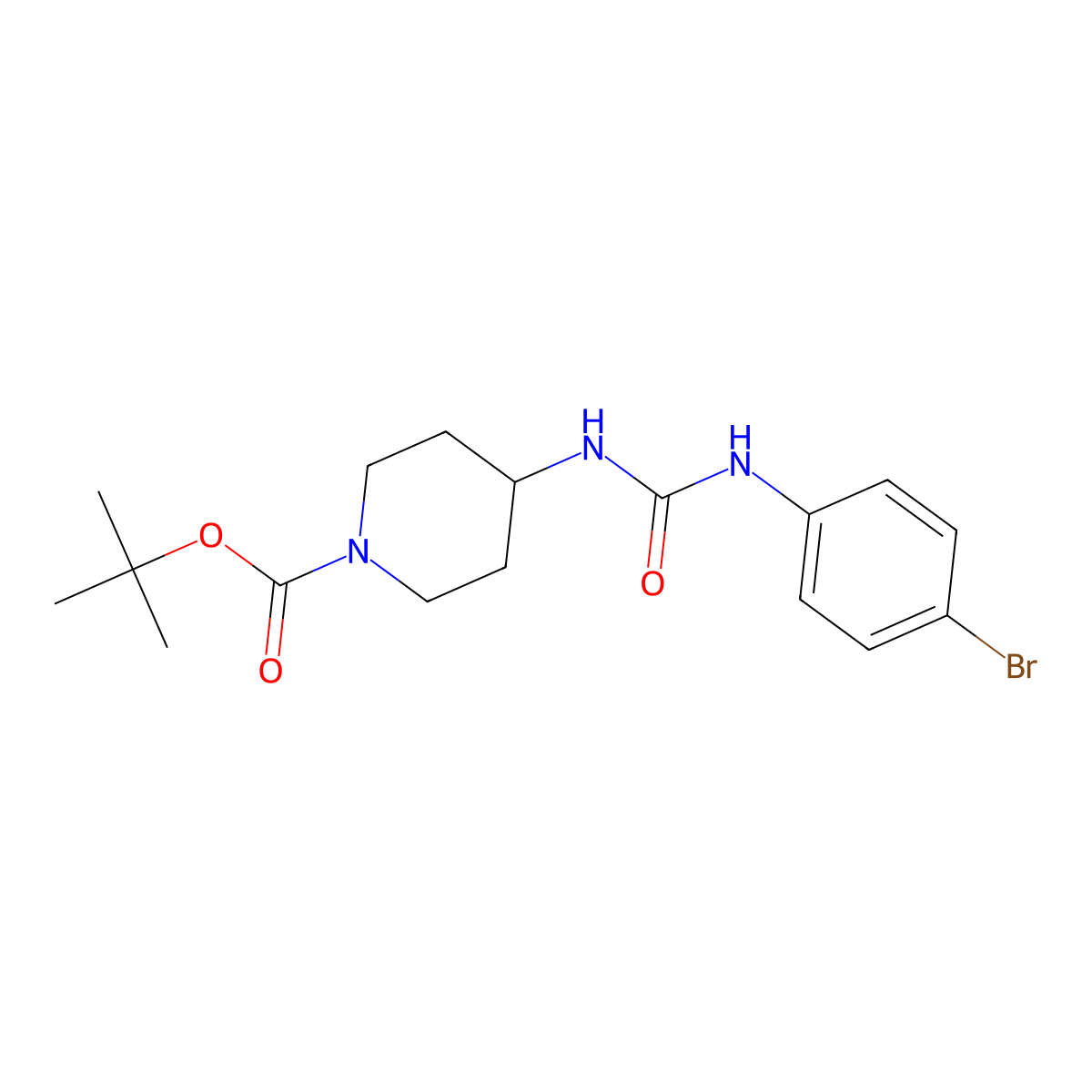 tert-Butyl 4-[3-(4-bromophenyl)ureido]piperidine-1-carboxylate molecular structure, CAS 1056676-31-3