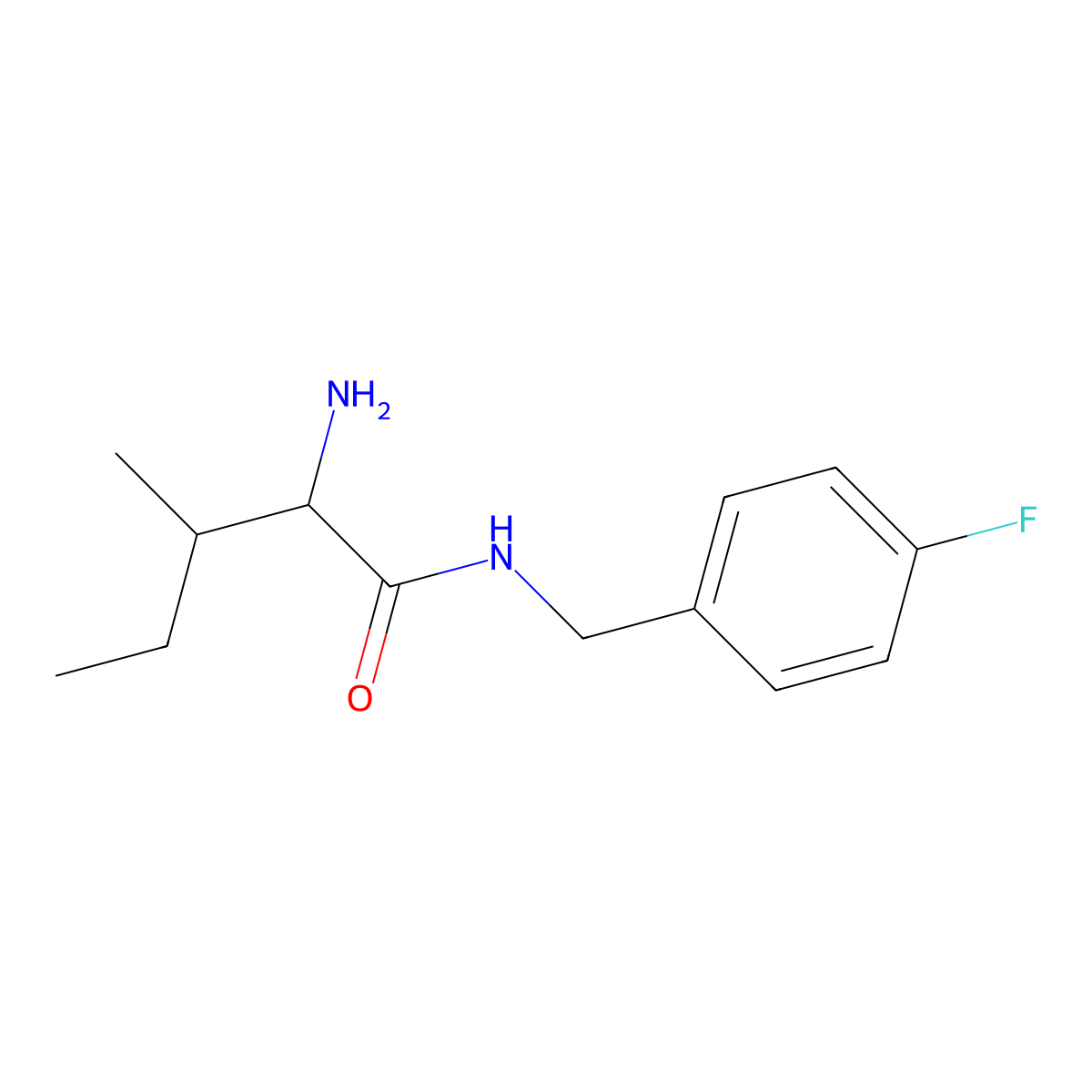 Pentanamide, 2-amino-N-[(4-fluorophenyl)methyl]-3-methyl-, (2S,3S)- molecular structure, CAS 1056678-67-1