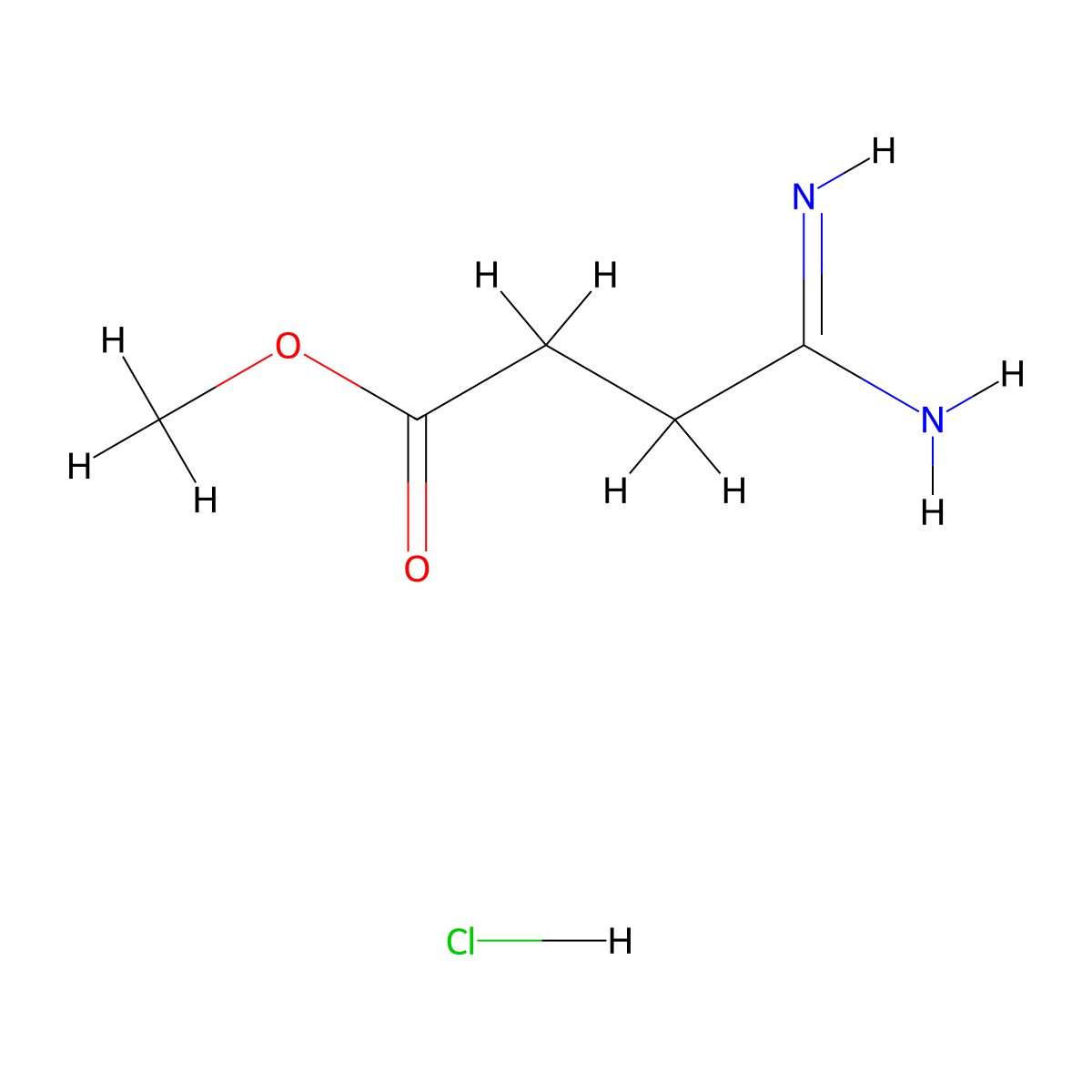 Methyl 3-carbamimidoylpropanoate hydrochloride molecular structure, CAS 10567-33-6