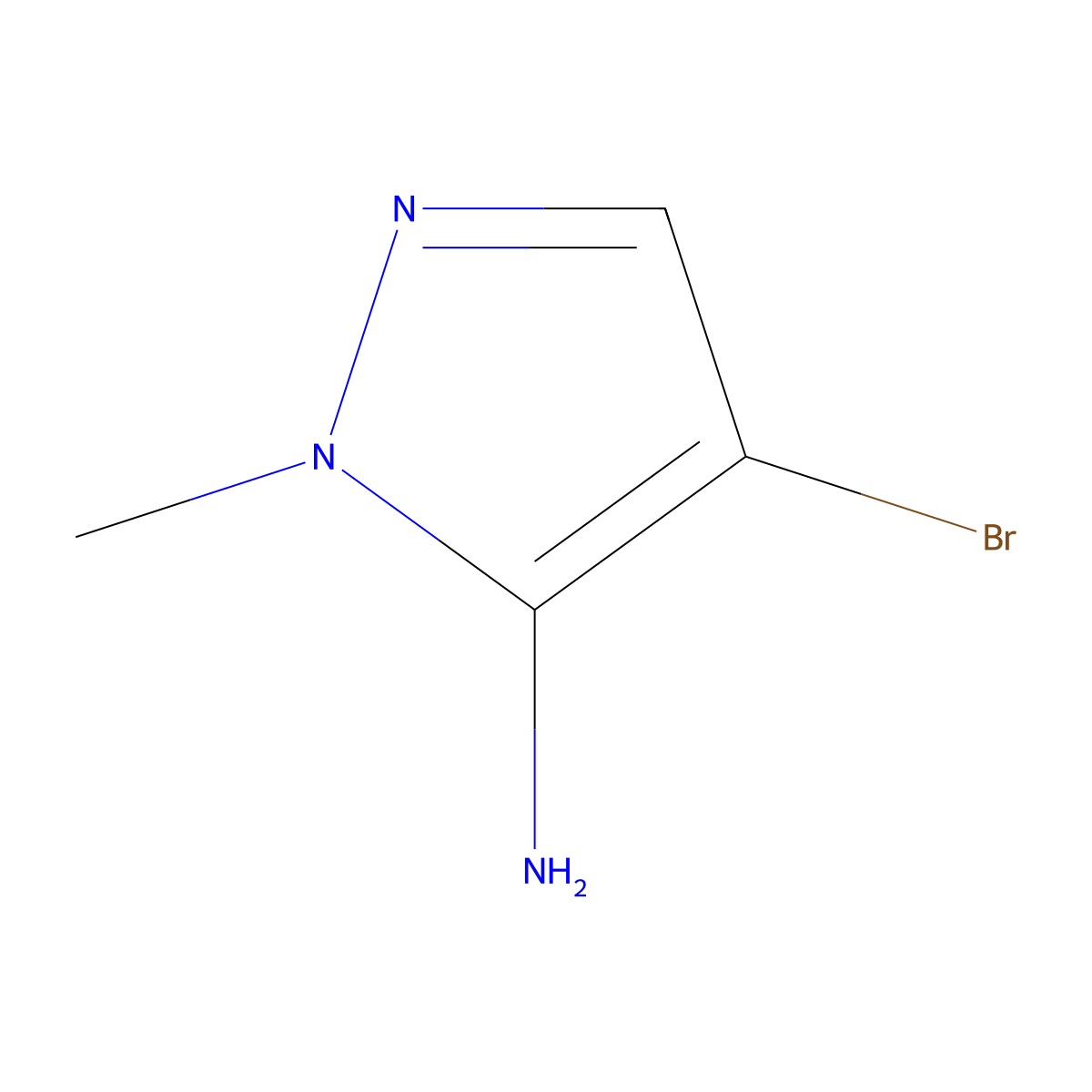4-Bromo-1-methyl-1H-pyrazol-5-amine molecular structure, CAS 105675-85-2