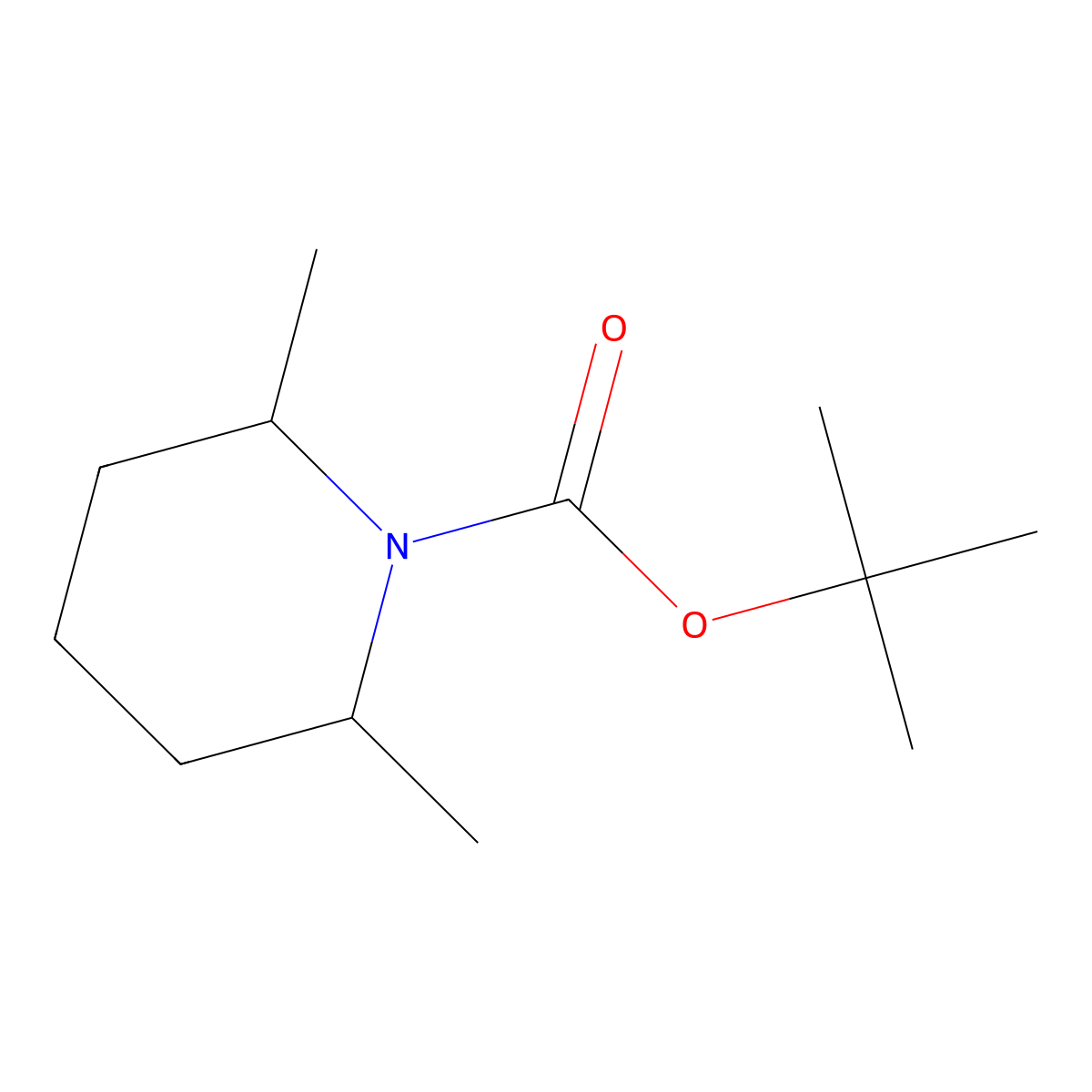 tert-Butyl 2,6-dimethylpiperidine-1-carboxylate molecular structure, CAS 105678-29-3