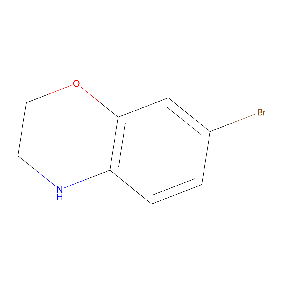 7-Bromo-3,4-dihydro-2H-1,4-benzoxazine molecular structure, CAS 105679-22-9