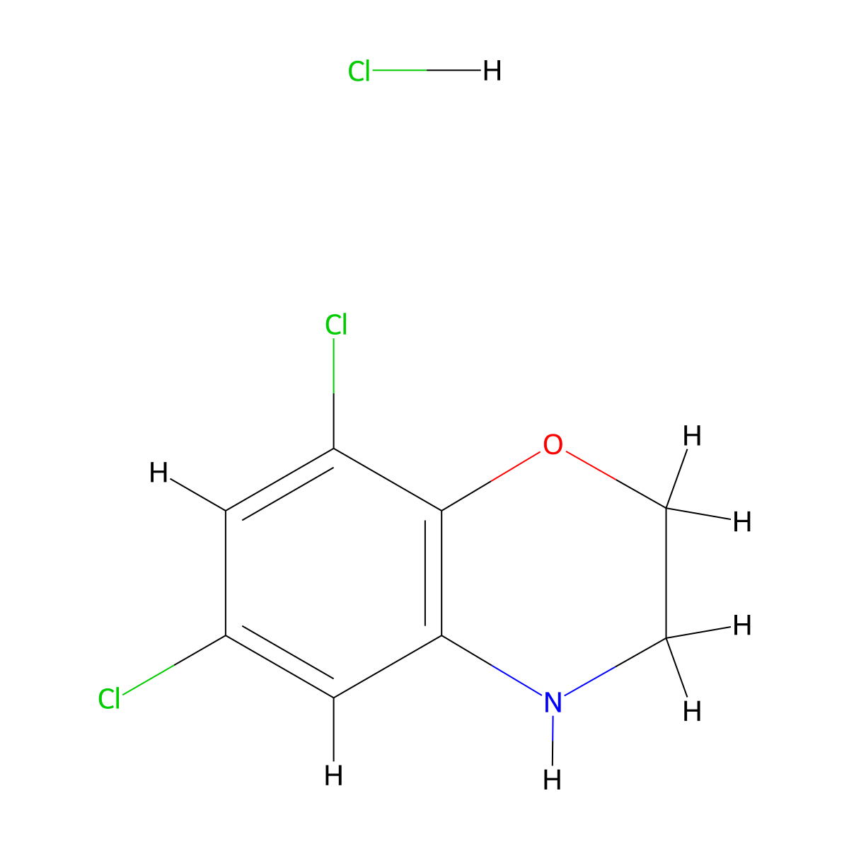 6,8-Dichloro-3,4-dihydro-2H-benzo[b][1,4]oxazine hydrochloride molecular structure, CAS 105679-37-6