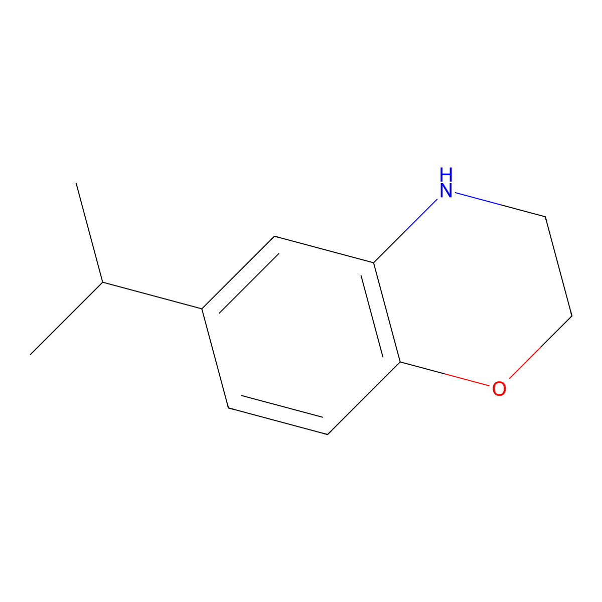 6-(propan-2-yl)-3,4-dihydro-2H-1,4-benzoxazine molecular structure, CAS 105679-41-2
