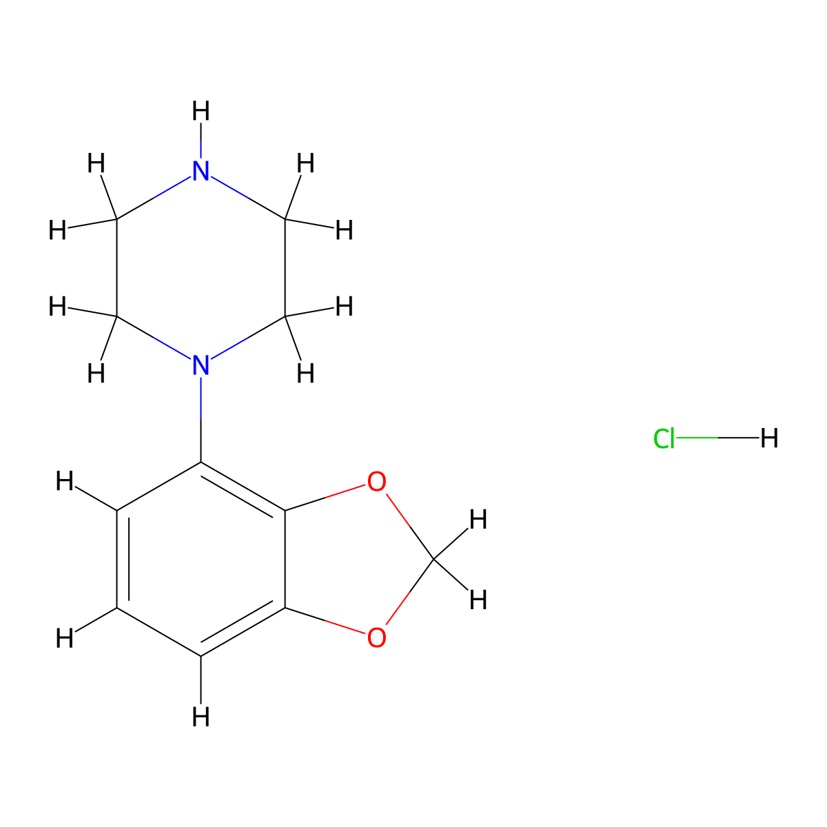 1-(Benzo[d][1,3]dioxol-4-yl)piperazine hydrochloride molecular structure, CAS 105684-23-9