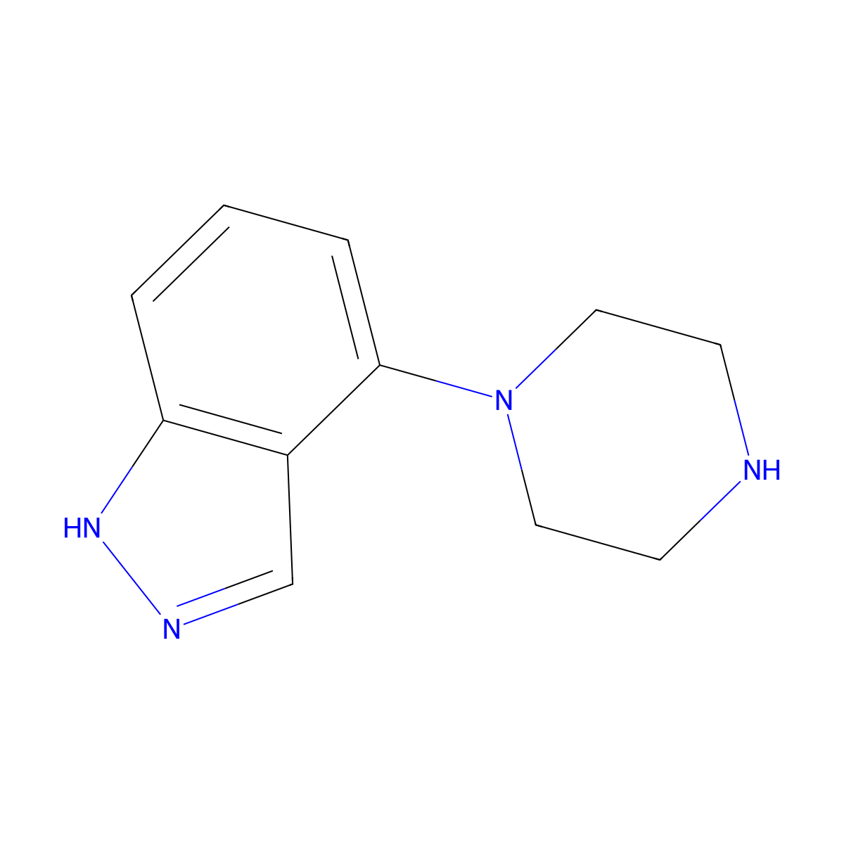 4-(Piperazin-1-yl)-1H-indazole molecular structure, CAS 105684-53-5