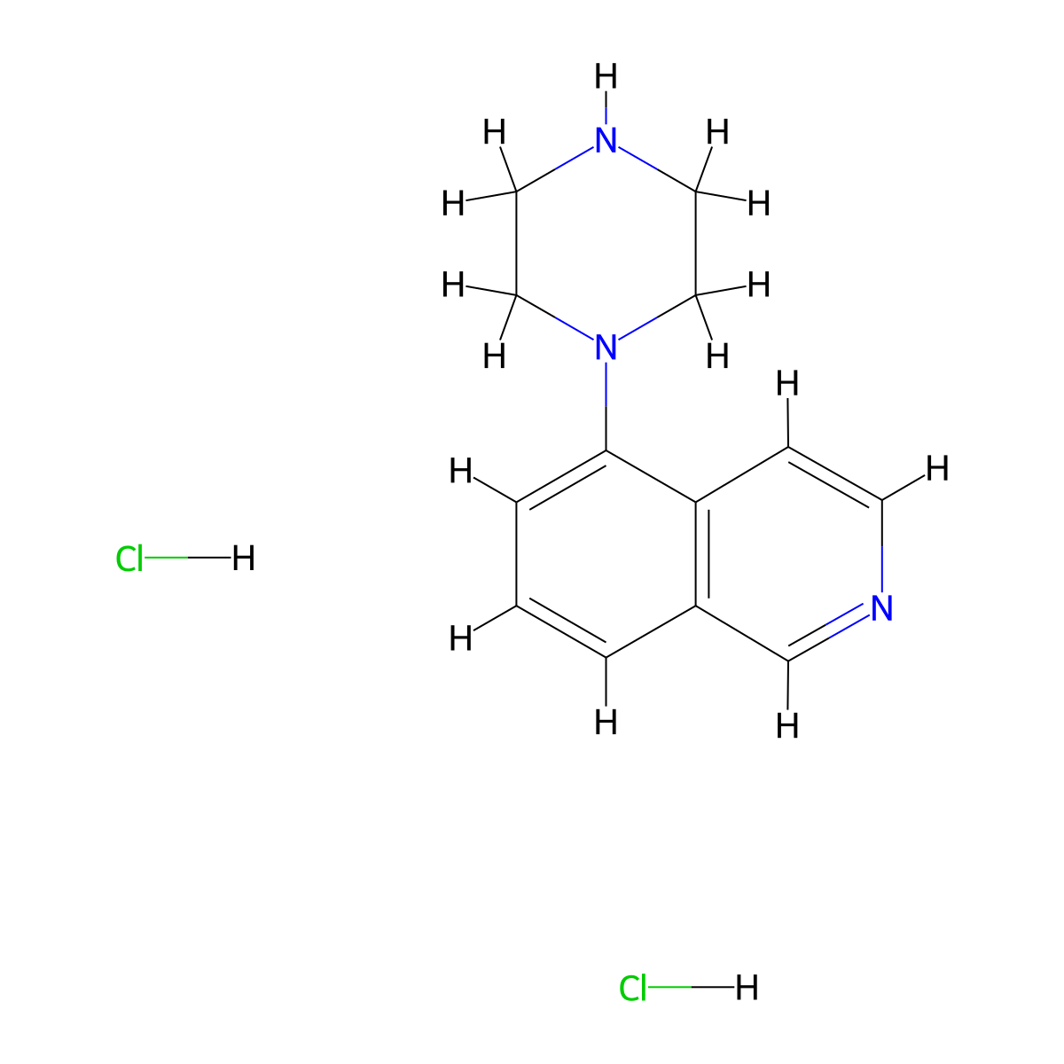 5-(Piperazin-1-yl)isoquinoline dihydrochloride molecular structure, CAS 105684-66-0
