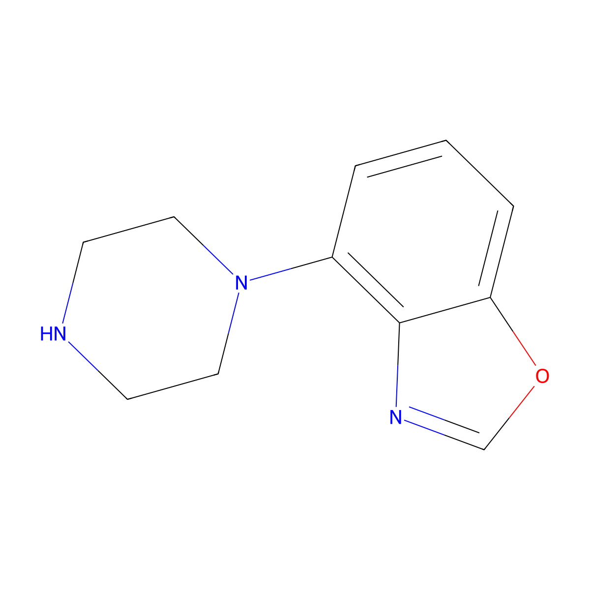 4-(Piperazin-1-yl)benzo[d]oxazole molecular structure, CAS 105684-82-0