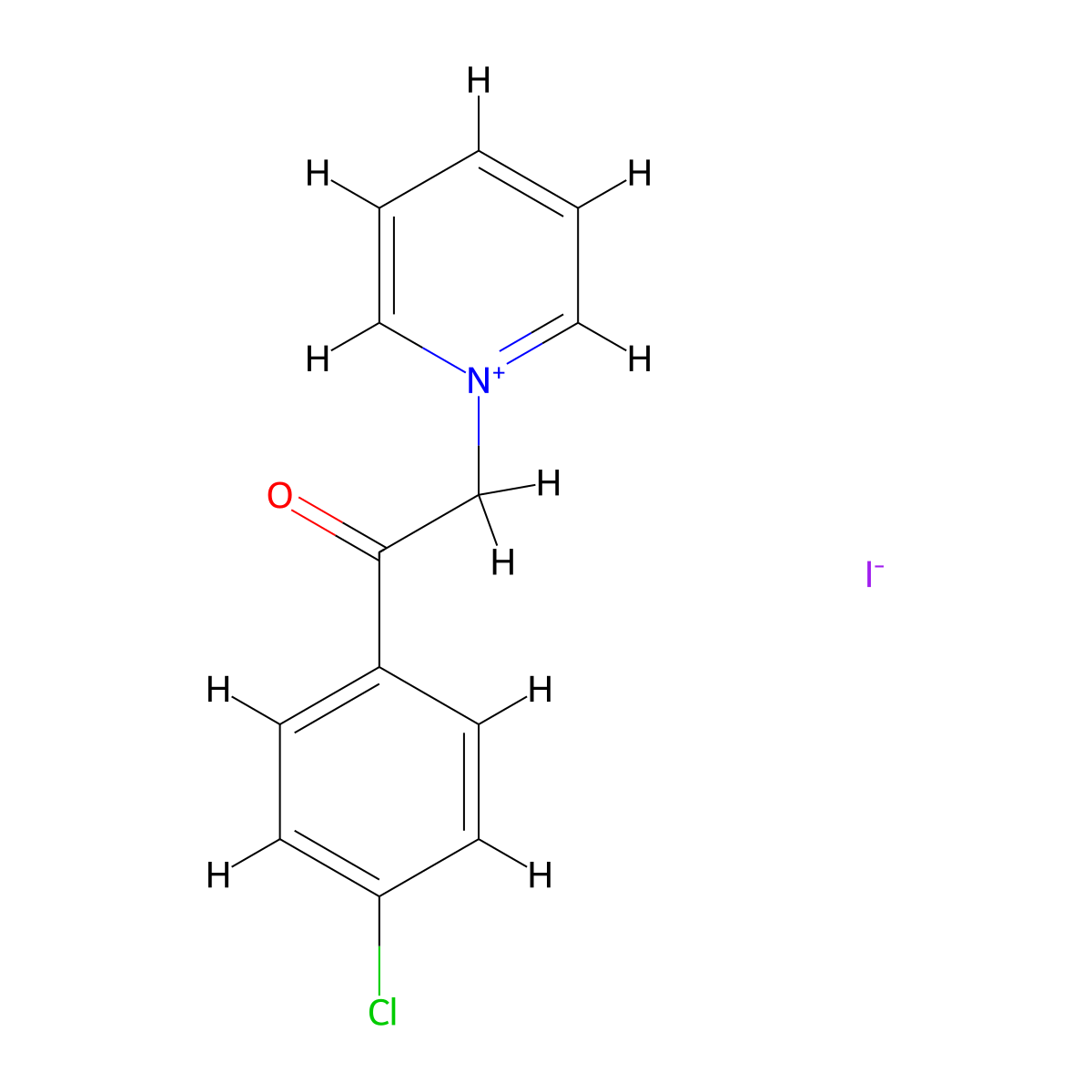 1-[2-(4-Chlorophenyl)-2-oxoethyl]pyridinium iodide molecular structure, CAS 105688-33-3