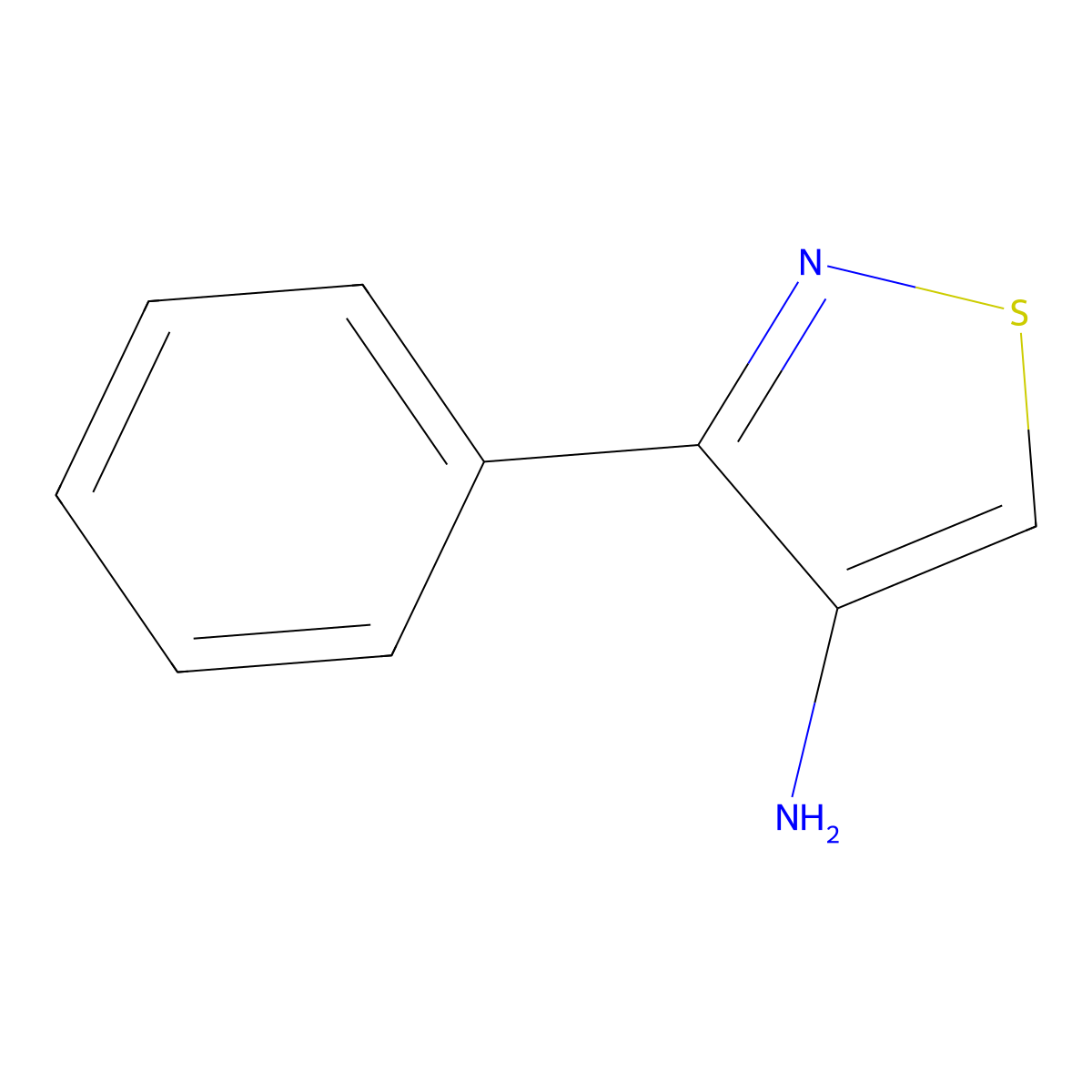 3-Phenyl-1,2-thiazol-4-amine molecular structure, CAS 105689-22-3